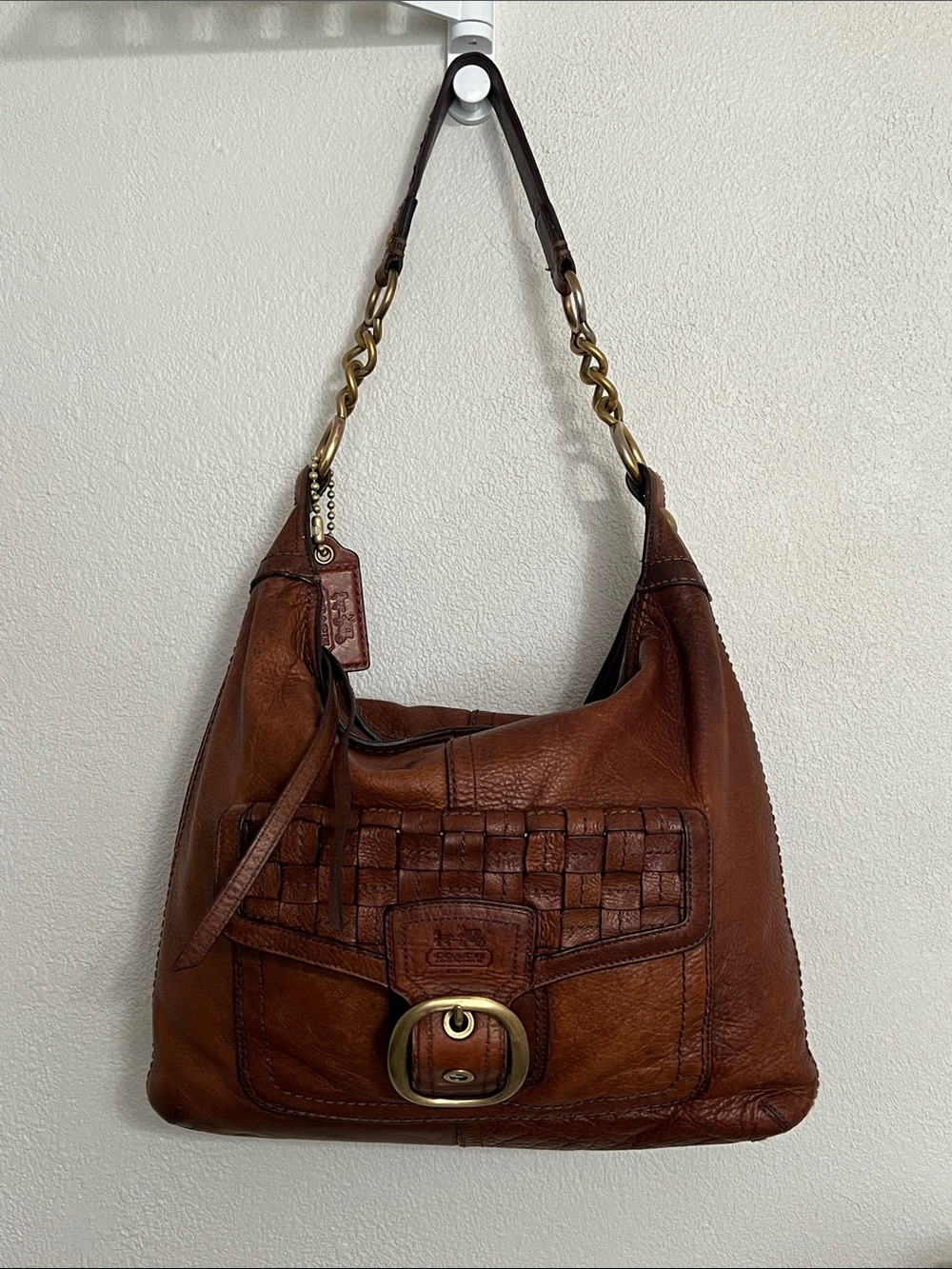 Coach Bleecker Tatersal Woven Pocket Hobo
